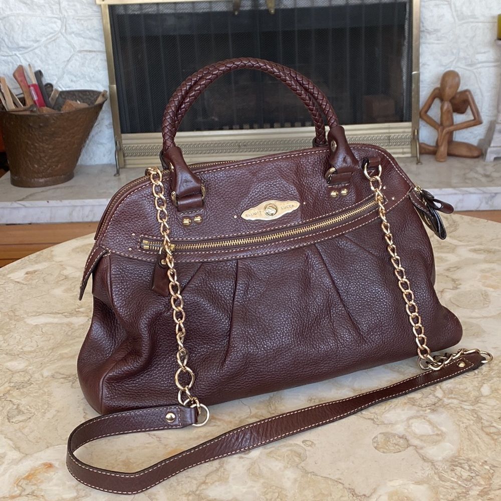 Elliott Lucca Leather Satchel Shoulder Cross Body Bag